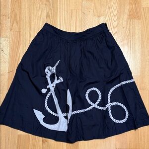 NWOT Jcrew Nautical Navy Skirt with Anchor Design SIZE 6